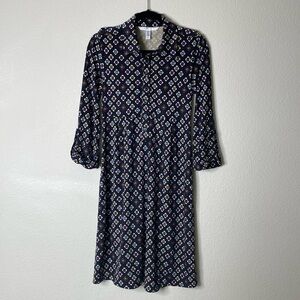 Diane von Furstenberg vintage silk dress women’s 6 six patterned black